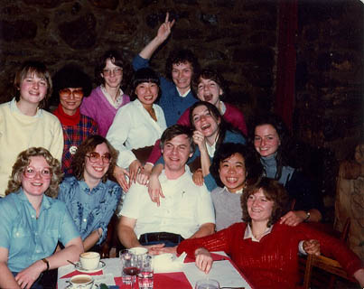 Barbecue at the Chalet Pruche? Back row: Maryvonne Boubry, Kathleen Ma, France Moreau, Margaret Hampong, Mary La Duke, Lyne Bourbonniere, Marilyn McNiell Front row Do you recognize the front row? Let us know.