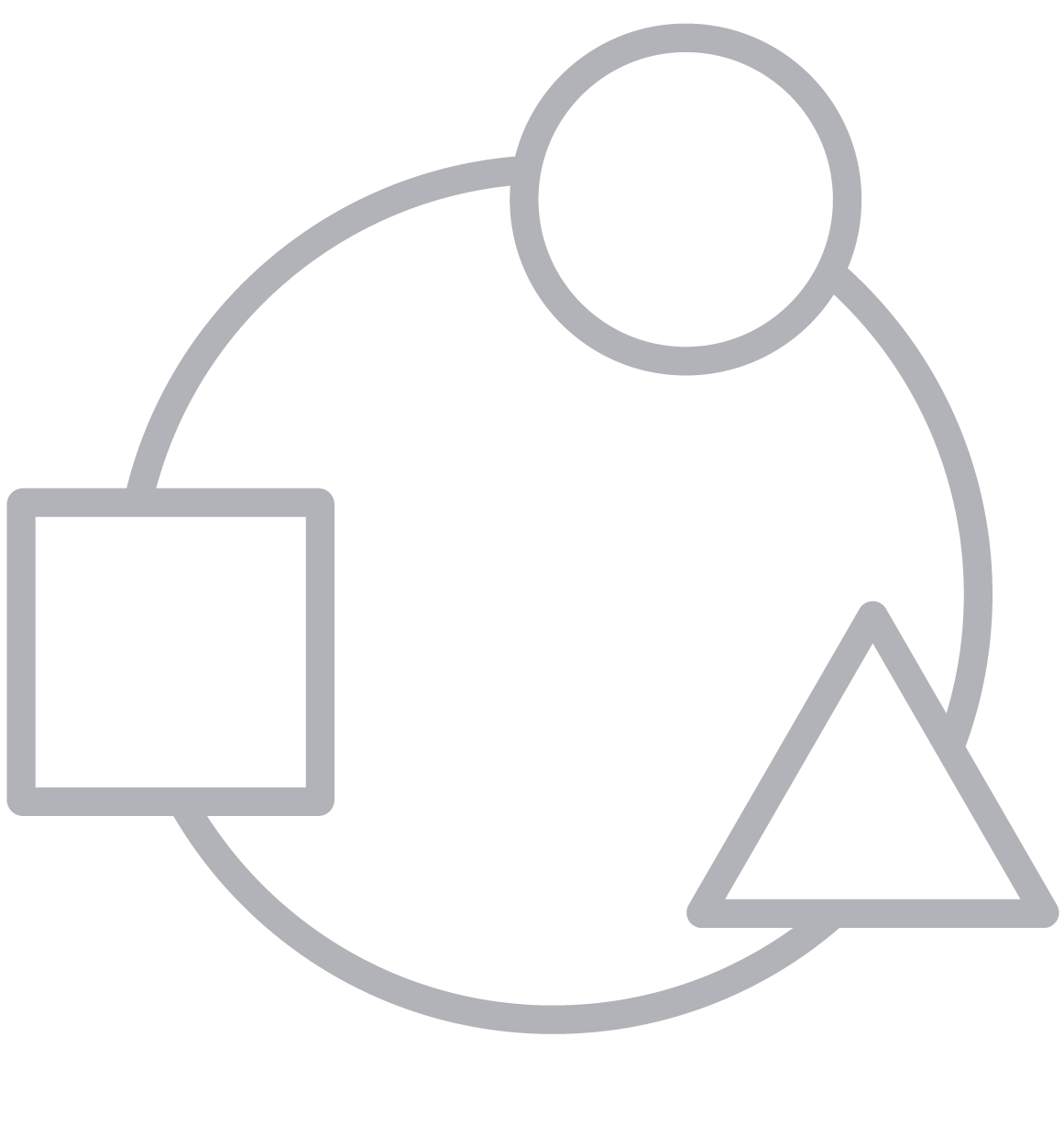 Circle, square & triangle icon