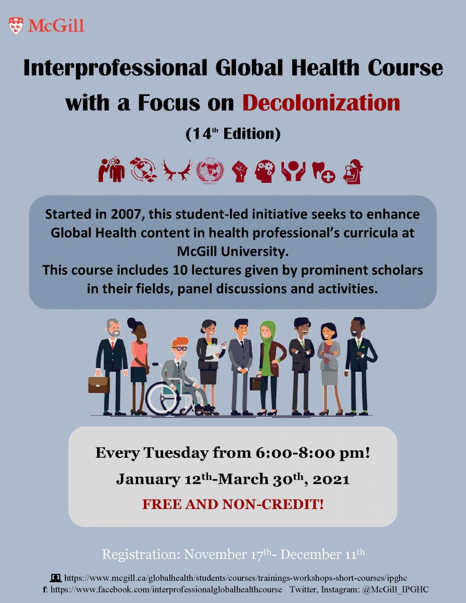 Interprofessional Global Health Course with a Focus on Decolonization |  Channels - McGill University