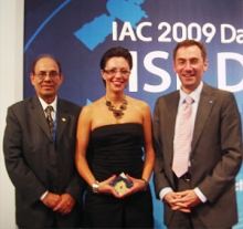 Prof. Ram Jakhu, Ms Catherine Doldirina and a IISL representative