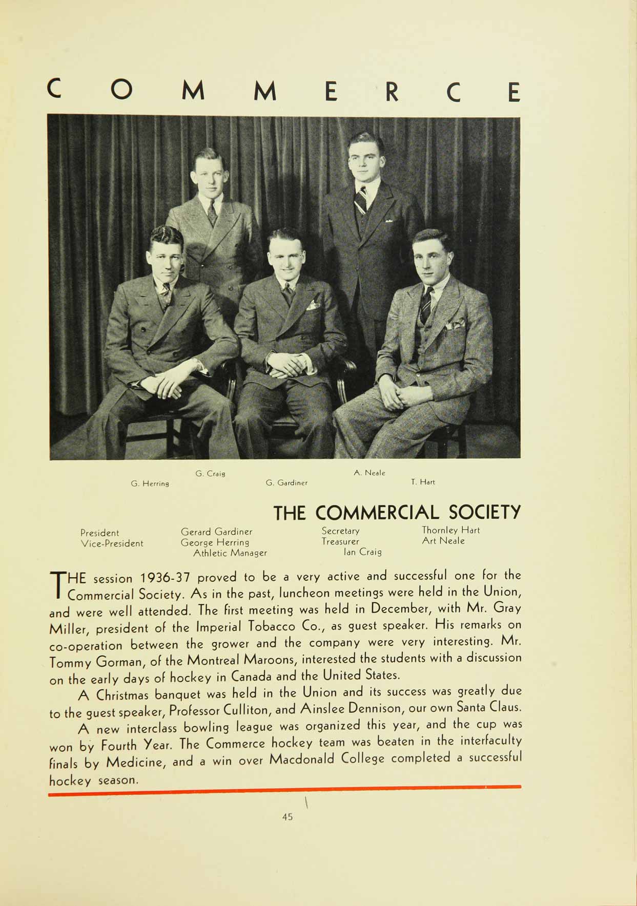 BCom100: 1937  McGill Desautels Faculty of Management - McGill University