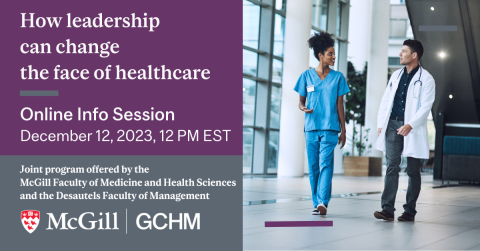 Online Info Session for the Graduate Certificate in Healthcare Management (GCHM) on December 12, 2023