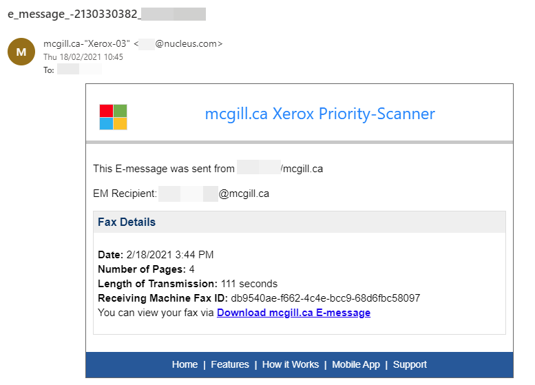 Phishing scam: e-message from mcgill.ca Xerox Priority-Scanner | IT  Services - McGill University