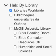 Other library catalogues | McGill Library - McGill University
