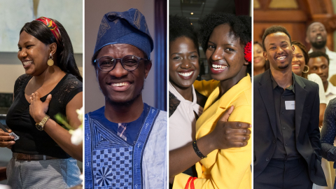 A collage of 5 Mastercard Foundation Scholars at McGill.