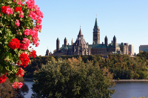 A view of the Canadian Parliament buildings
