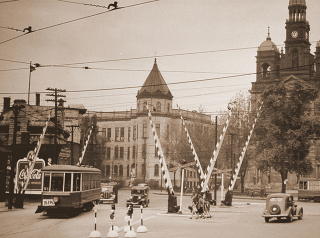 Terminal de tramway à Saint Henri dans les années 1940