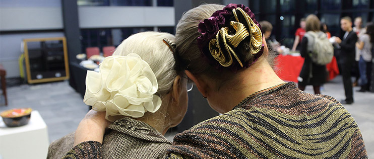 Cindy Shuter and her mother, Maria Shuter, showing off their hair styles from behind
