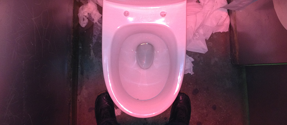 What is the pink deposit that is sometimes seen in toilets and around sinks  and bathtubs?