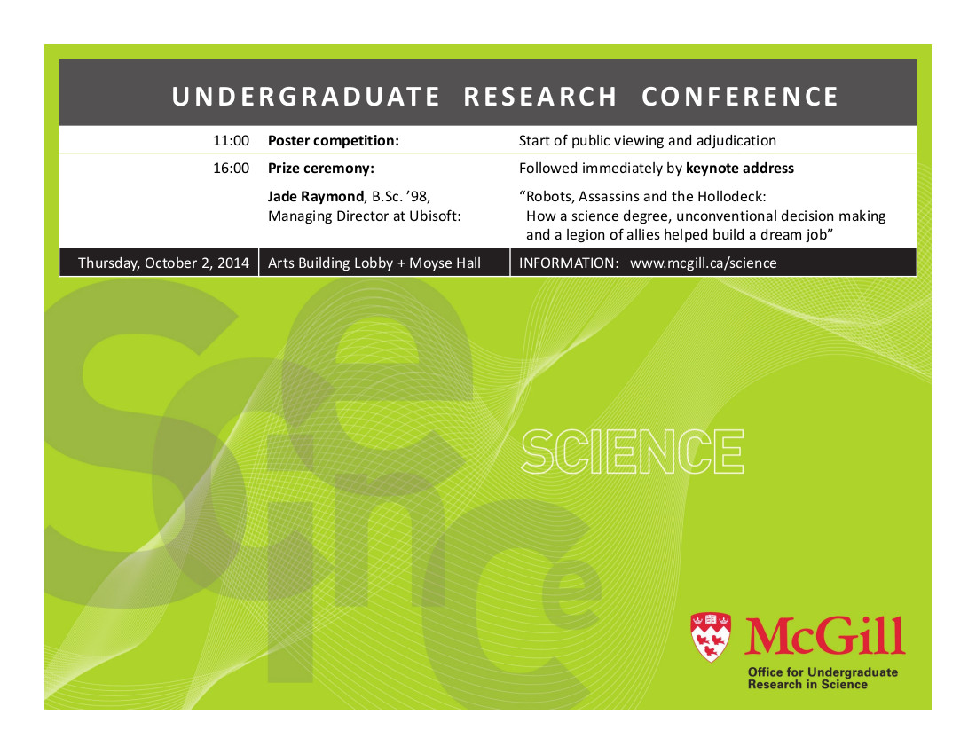 Undergraduate Research Conference, Faculty of Science Faculty of