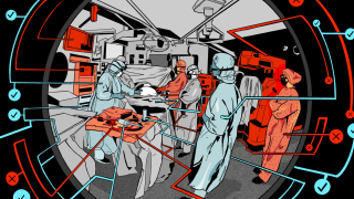 hospital scene for MIT article on AI and surgery